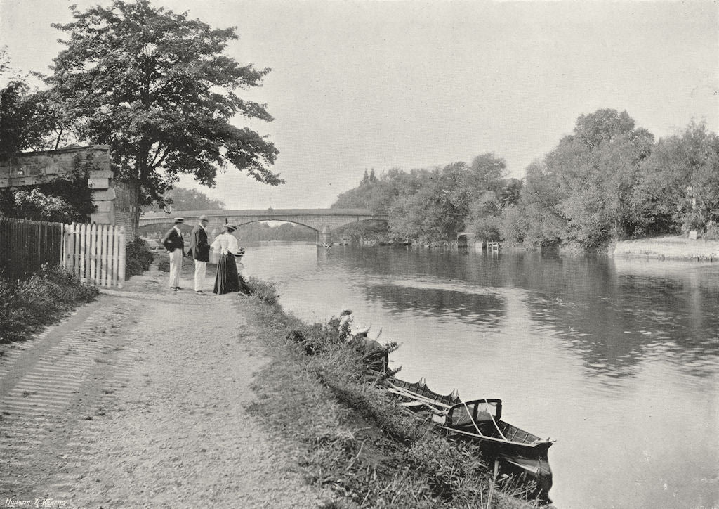 SURREY. Staines bridge 1897 old antique vintage print picture